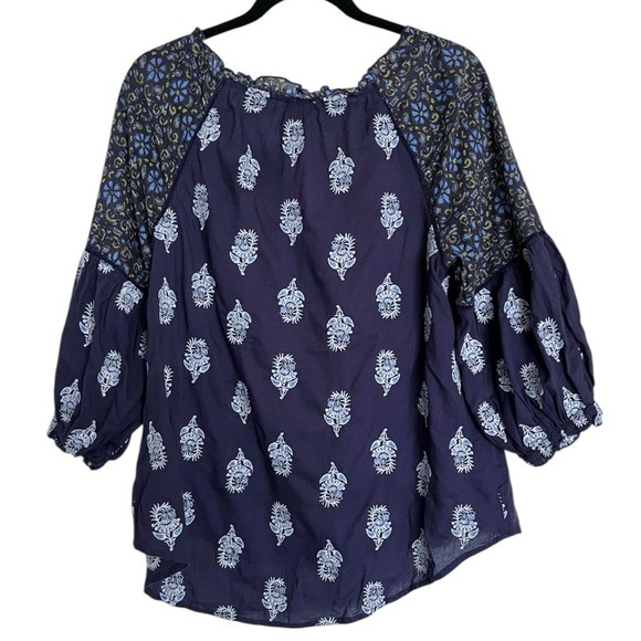 Sundance Lost In Time Floral Embroidered V Neck Balloon Sleeve Blouse XS - Picture 3 of 6